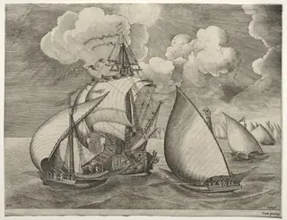 Sailing Vessels: A Fleet of Galleys Escorted by a Caravel