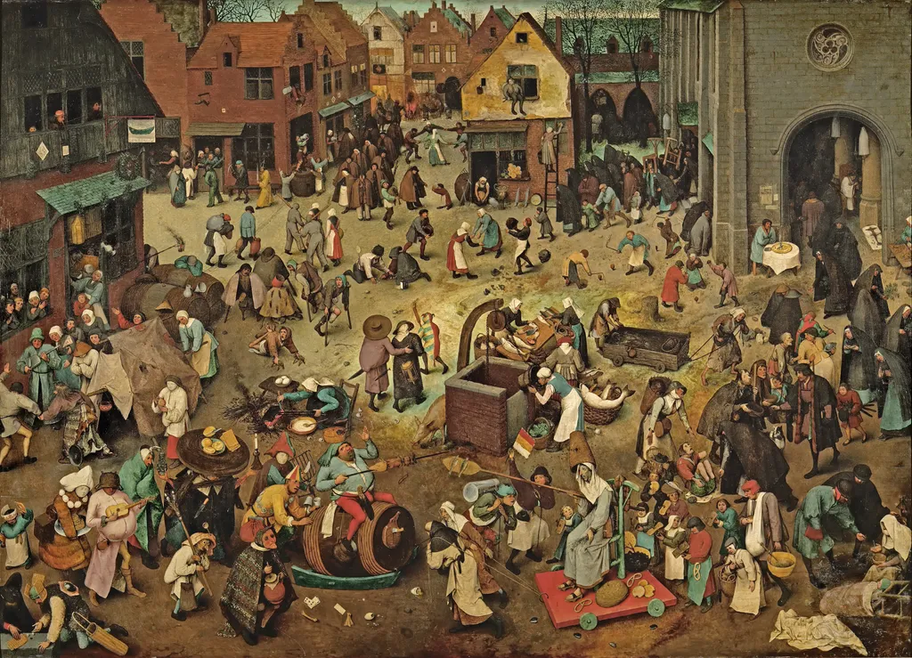 The Fight Between Carnival and Lent, by Pieter Brueghel the Elder, oil, 1559