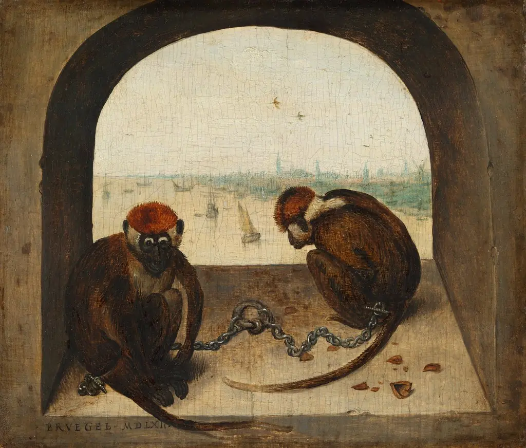 Two Chained Monkeys, by Pieter Brueghel the Elder