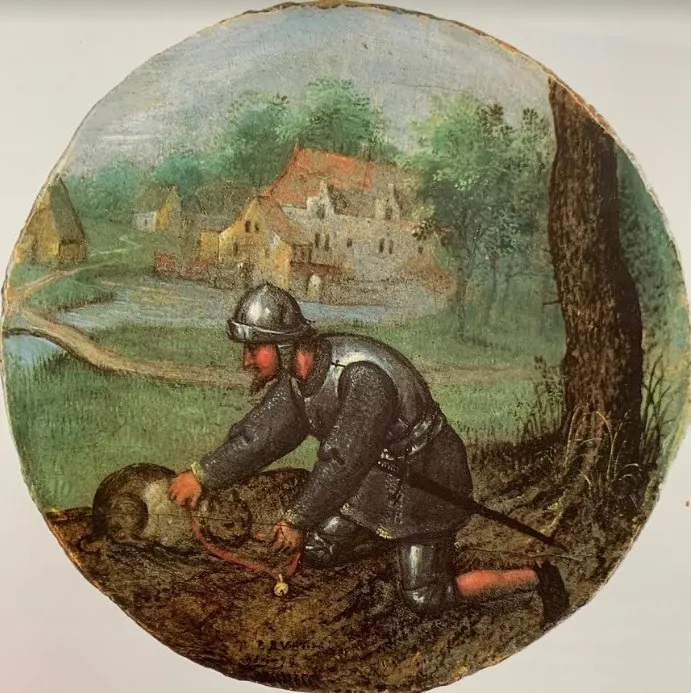 Belling the cat, by Pieter Brueghel the Younger, oil, 1598