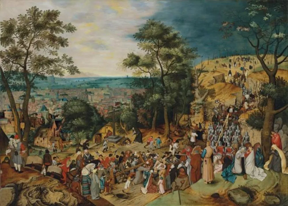 Christ carrying the cross, by Pieter Brueghel the Younger, oil, 1603