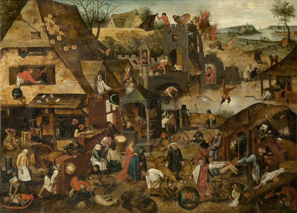 Proverbs, by Pieter Brueghel the Younger, oil, 1607
