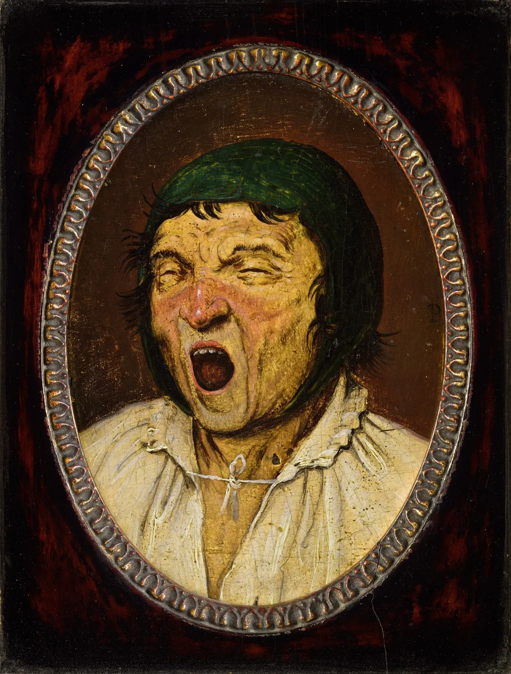 The yawner, by Pieter Brueghel the Younger, oil, 1610