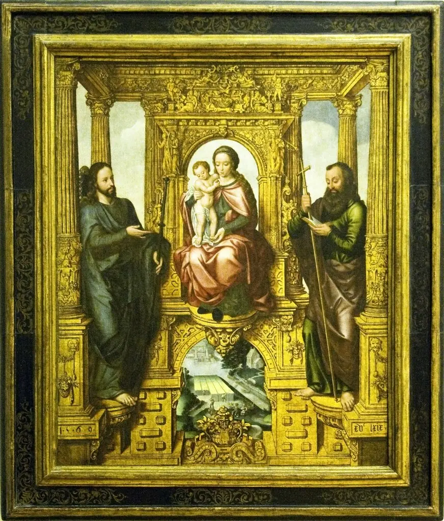 Die thronende Maria mit dem Kind und den Heiligen Jacobus d.Ä. und Jacobus d.J., by Pieter Claeissens the Elder