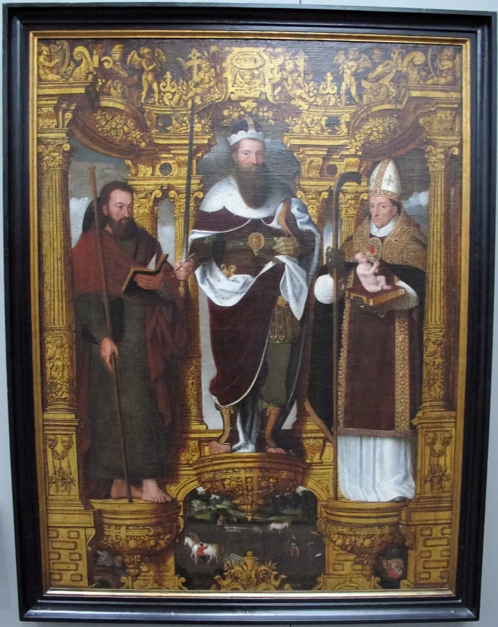 Saints Bavo, James the Great and Willibrord, by Pieter Claeissens the Elder, oil, 1574