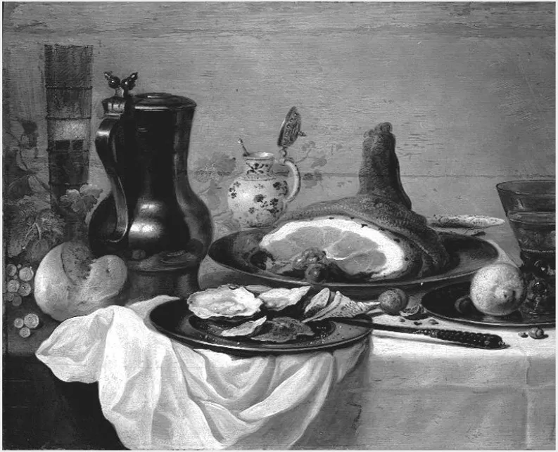 A Breakfast-piece, by Pieter Claesz, oil, 1651