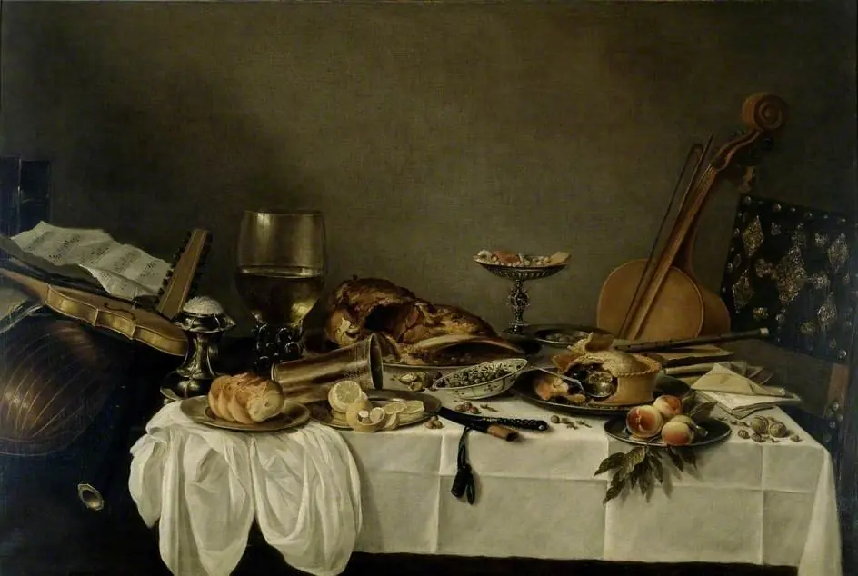 Still Life on a Table with Musical Instruments