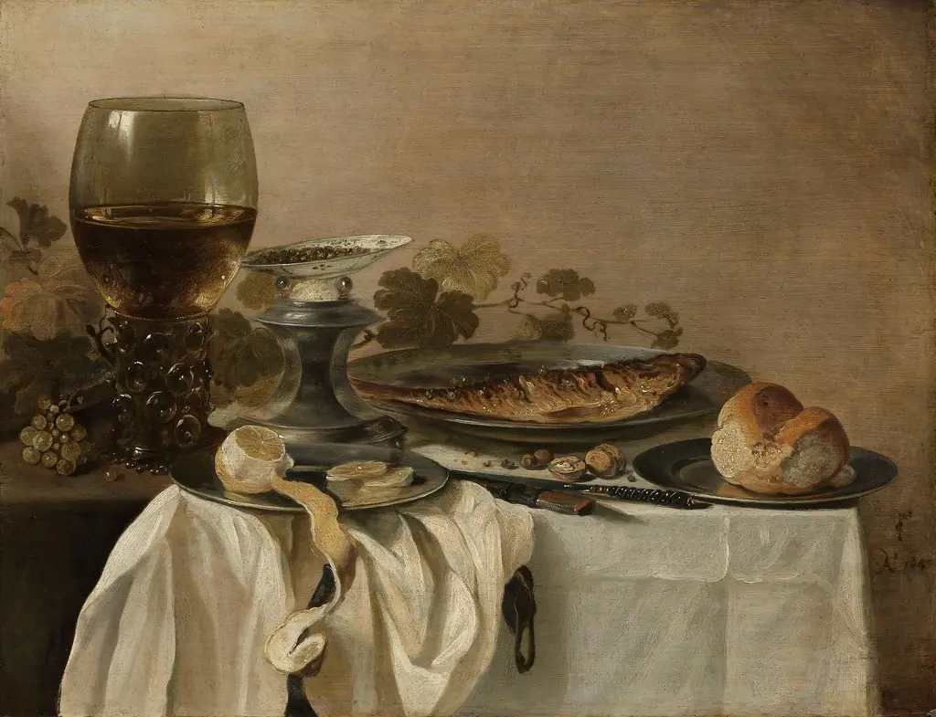 Still life with a fish, by Pieter Claesz