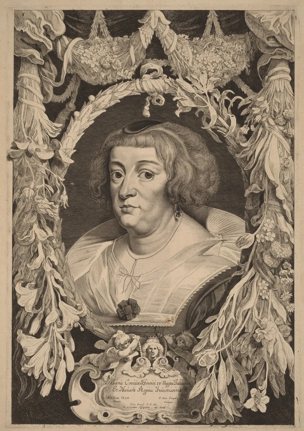 Marie de Medici, by Pieter Claesz Soutman, ink, 1622