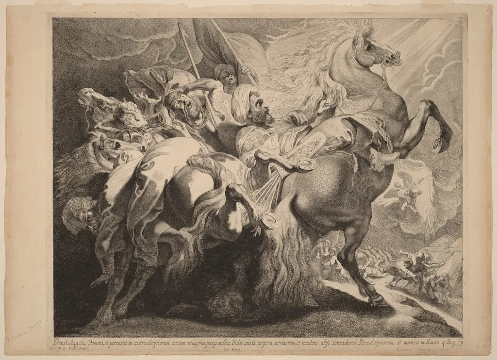 The Defeat of Sennacherib, by Pieter Claesz Soutman, ink, 1632