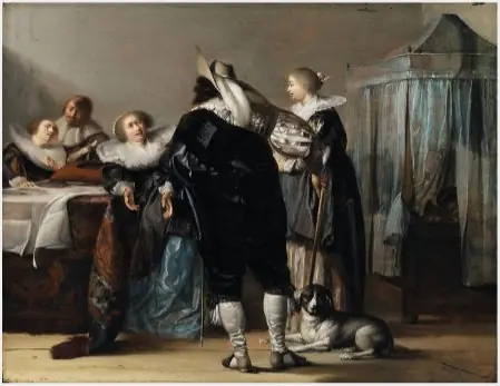 Interior with Figures, by Pieter Codde