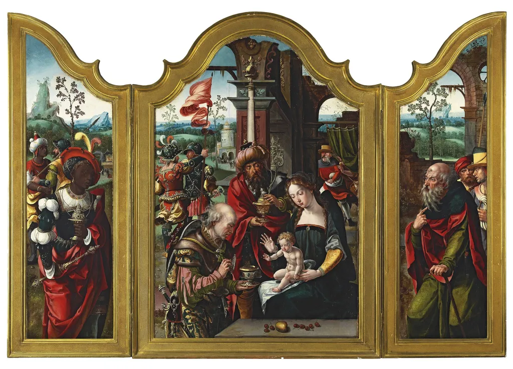 Adoration of the Magi, by Pieter Coecke van Aelst, oil, 1533