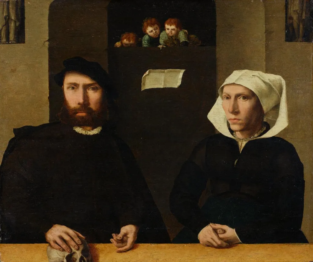 Pieter Coecke van Aelst, his Wife Mayken Verhulst and Their Children, by Pieter Coecke van Aelst, oil, 1550