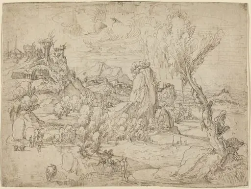 Landscape with the Baptism of Christ, by Pieter Cornelisz Kunst
