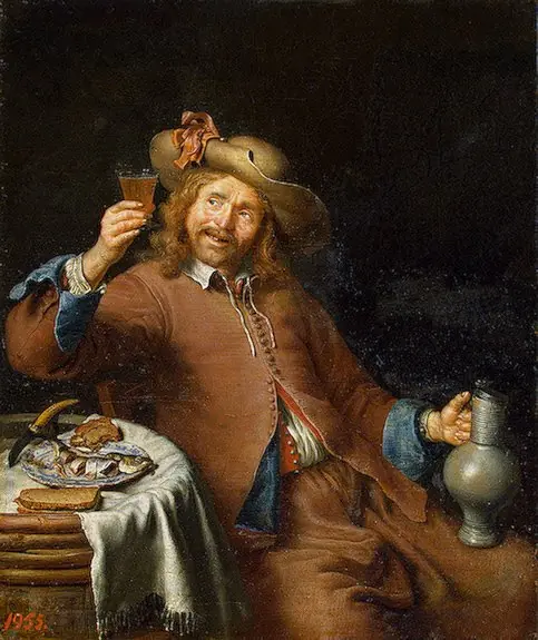 Breakfast of a Young Man, by Pieter Cornelisz. van Slingelandt