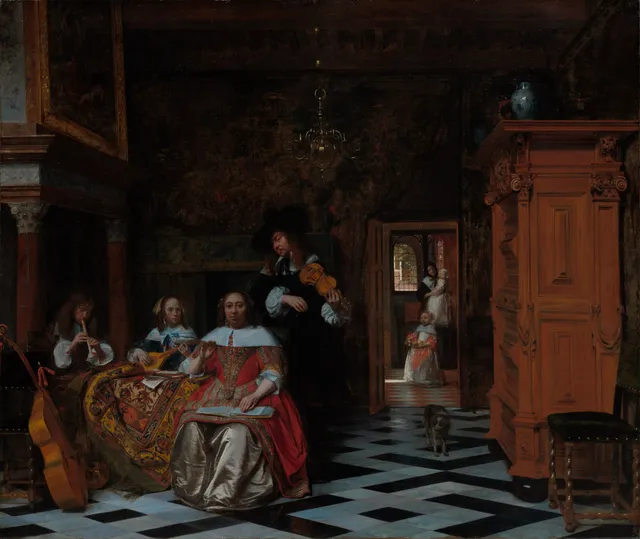 Portrait of a family making music