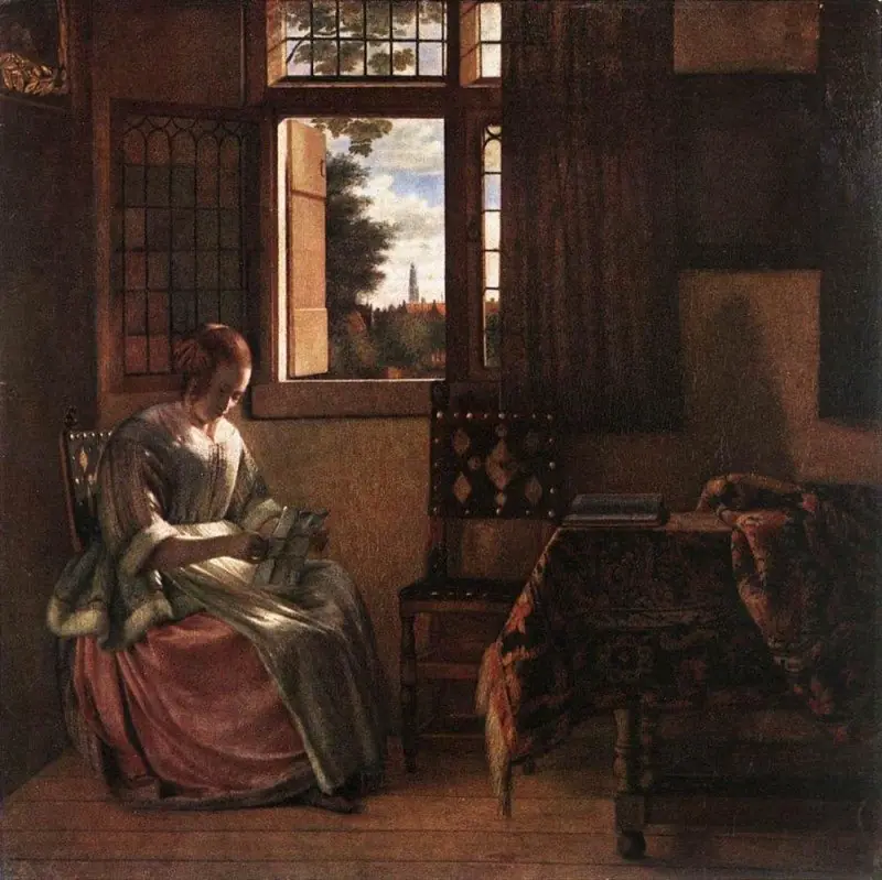 Woman Reading a Letter, by Pieter de Hooch