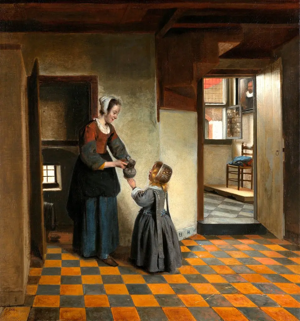 Woman with a Child in a Pantry, by Pieter de Hooch, 1656