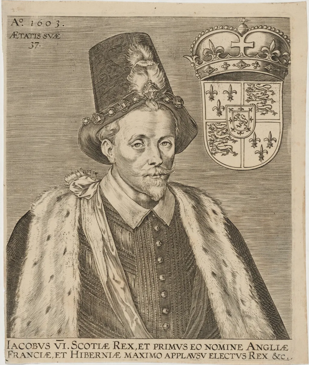 James VI, King of Scotland, by Pieter de Jode I, ink, 1603