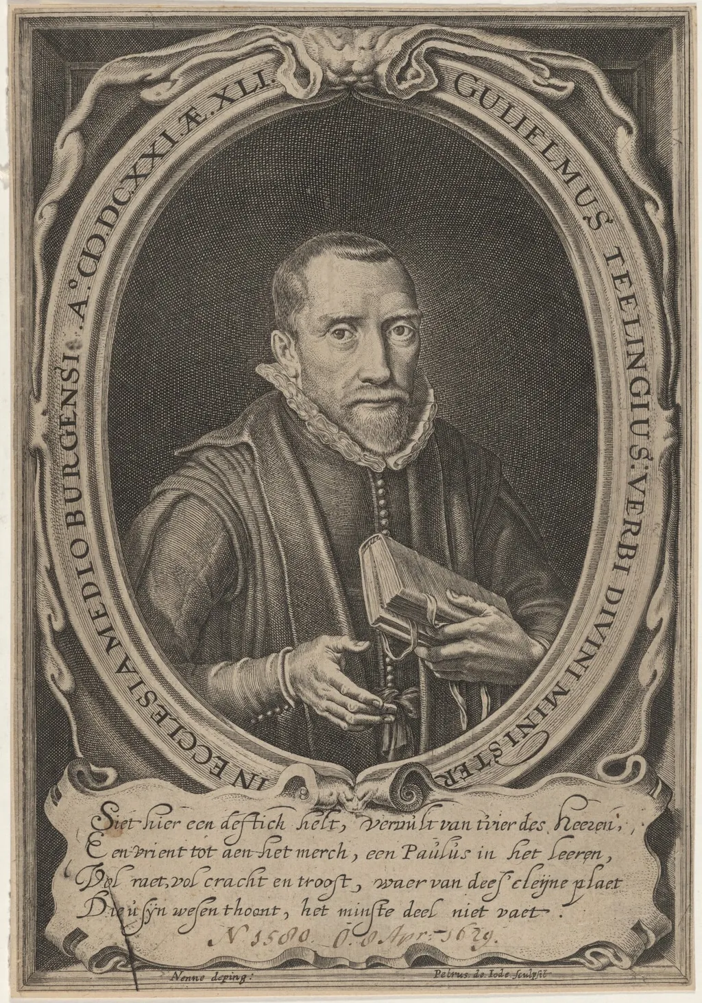 William Teelinck, by Pieter de Jode I, ink, 1621