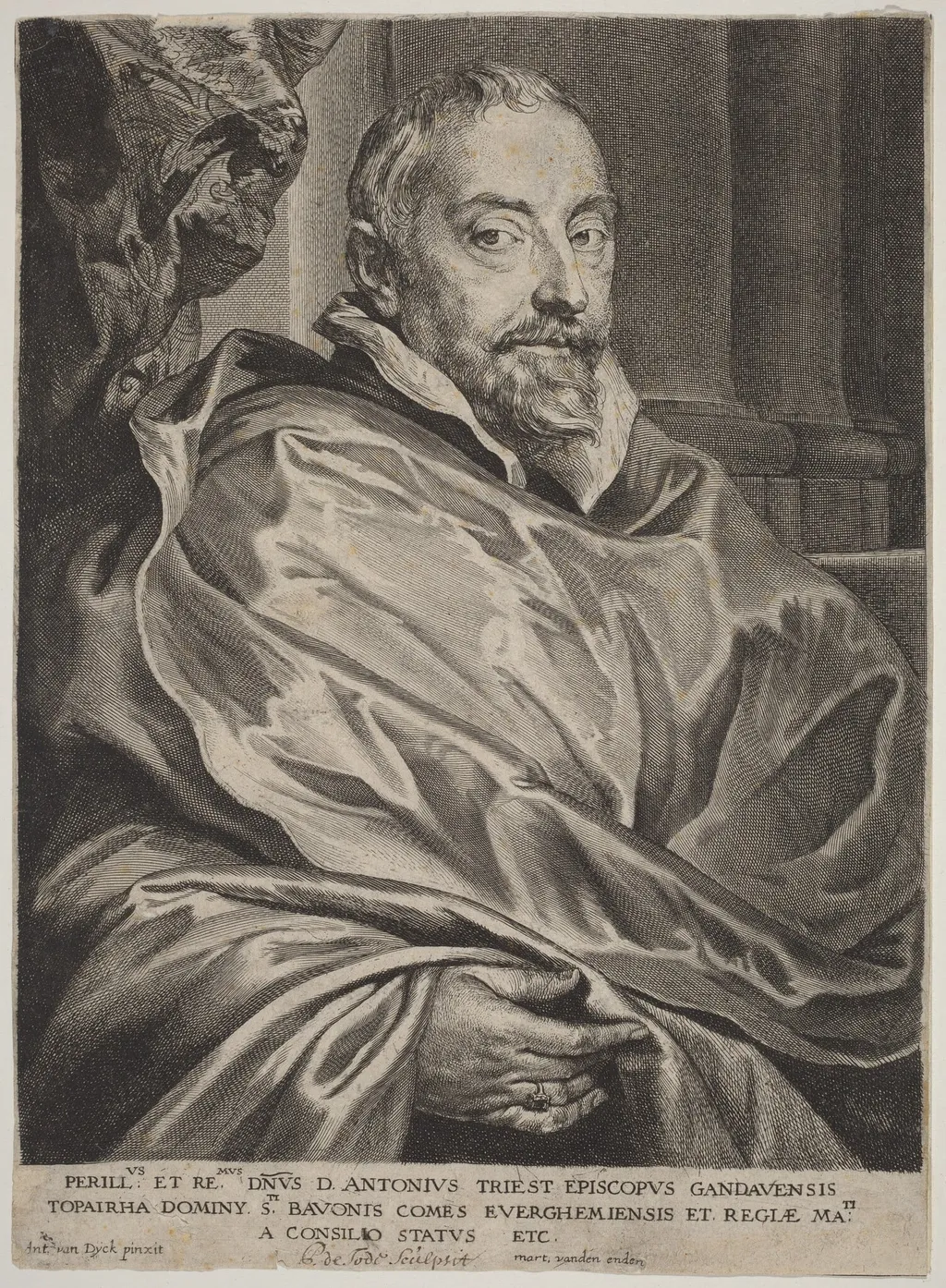Anton Triest, by Pieter de Jode II, ink, 1632