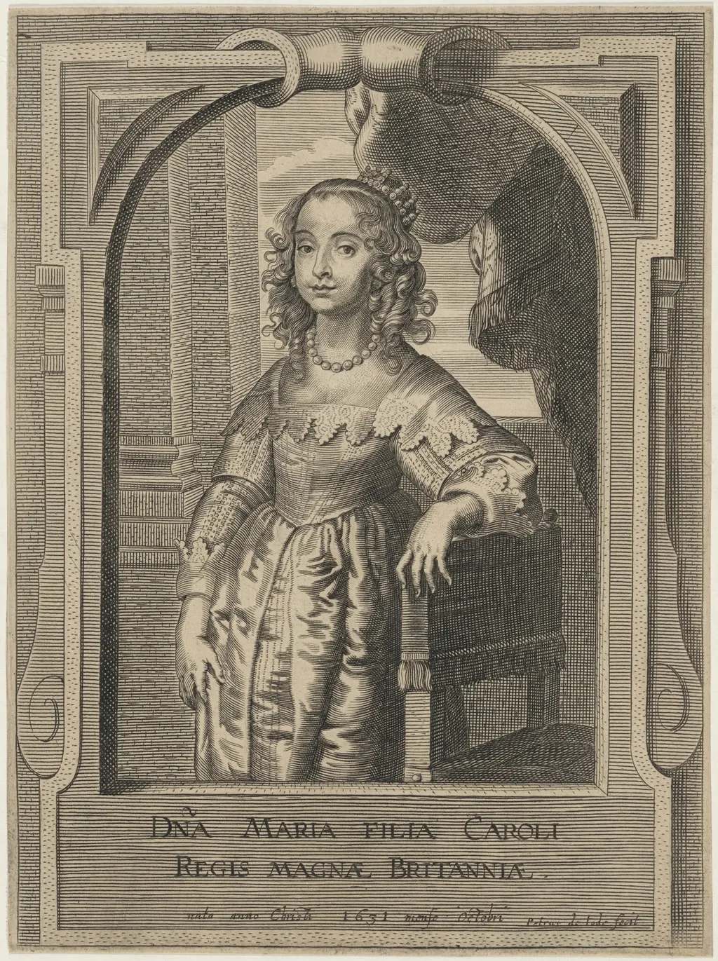 Mary, Wife of William II of Orange, by Pieter de Jode II, ink, 1641