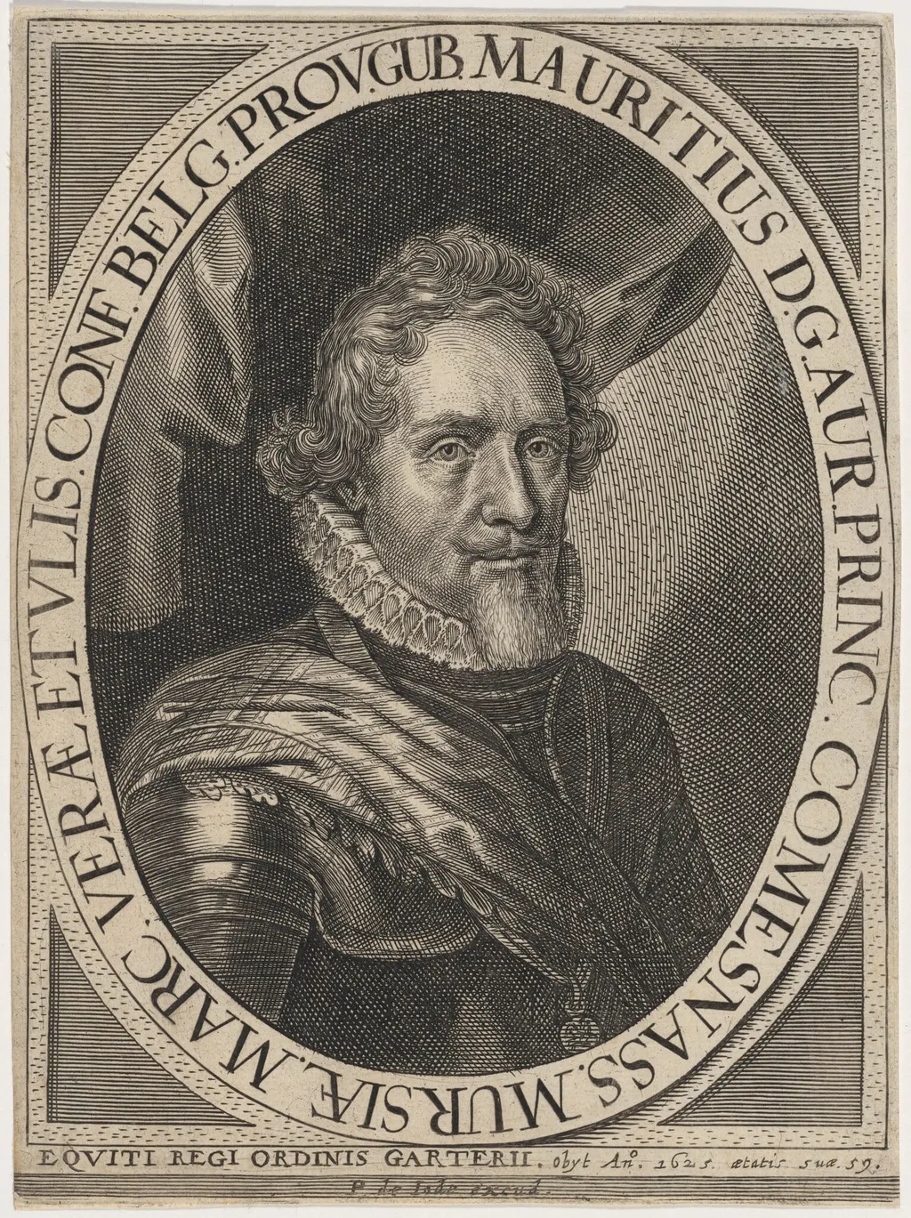 Maurice of Nassau, Prince of Orange, by Pieter de Jode II, ink, 1641