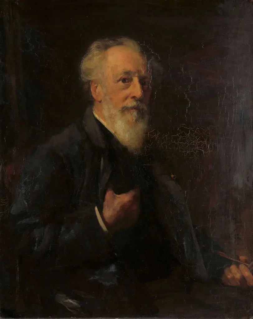 Portret van J.A.B. Stroebel (1821-1905), kunstschilder, by Pieter de Josselin de Jong