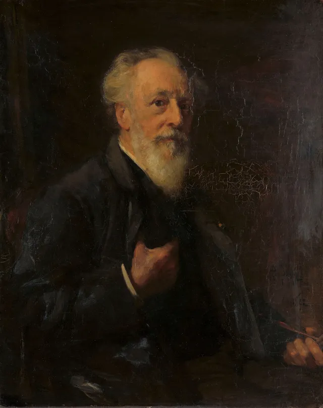 Portret van J.A.B. Stroebel (1821-1905), kunstschilder