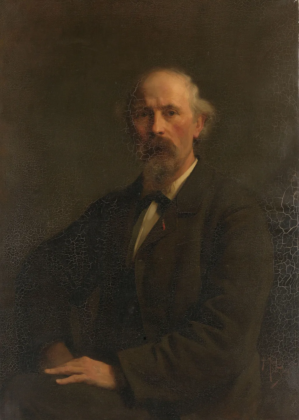 Portret van Pieter Stortenbeker (1828-1898), kunstschilder, by Pieter de Josselin de Jong, oil, 1892
