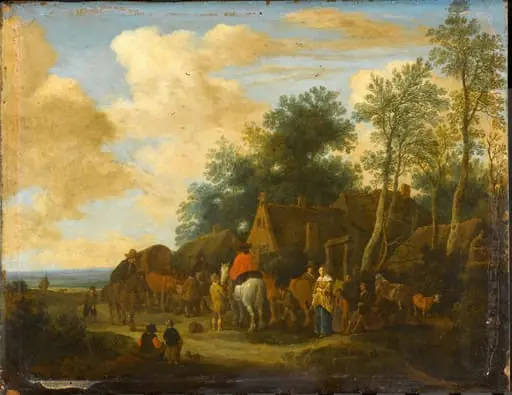 Halting at a Roadside Inn, by Pieter de Molijn