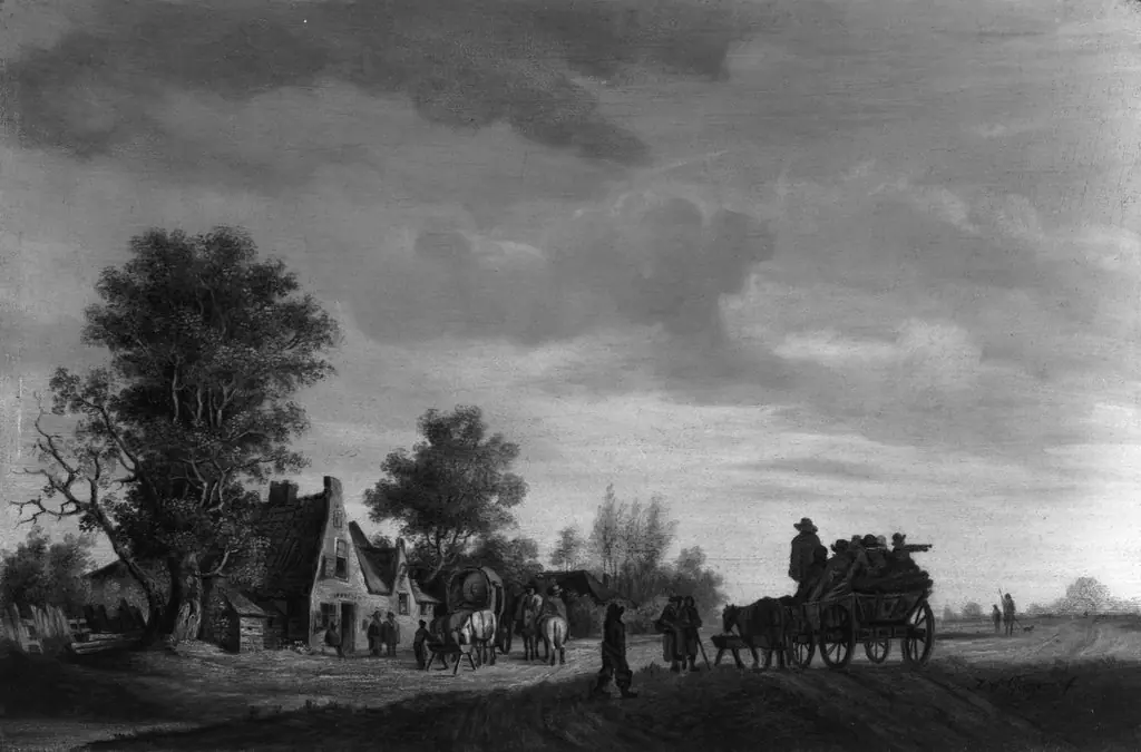 Travellers Arriving at an Inn, by Pieter de Neyn