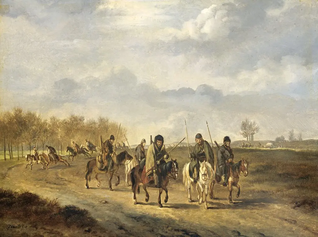 Cossacks on a country Road near Bergen in North Holland, 1813, by Pieter Gerardus van Os