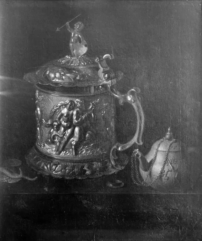 Silver Mug and Clay Pot, by Pieter Gerritsz van Roestraten, unspecified, 1672