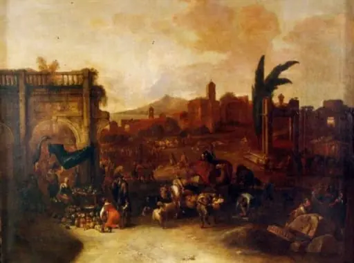 Zi de târg într-un oraș italian, by Pieter I van Bredael