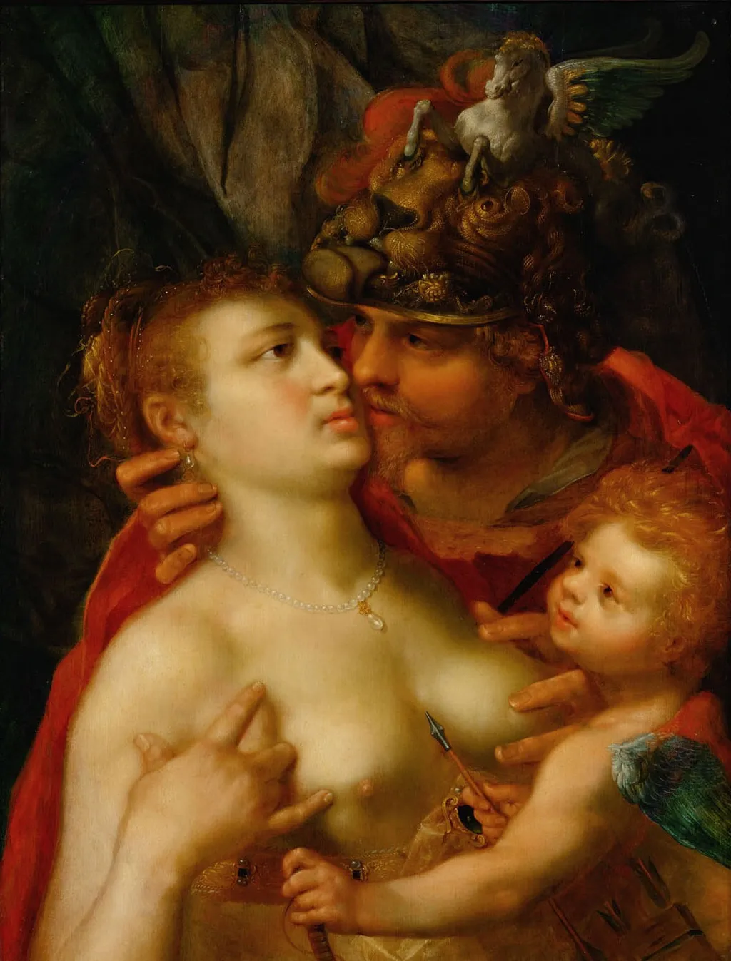 Mars, Venus and Amor, by Pieter Isaacsz, unspecified, 1600