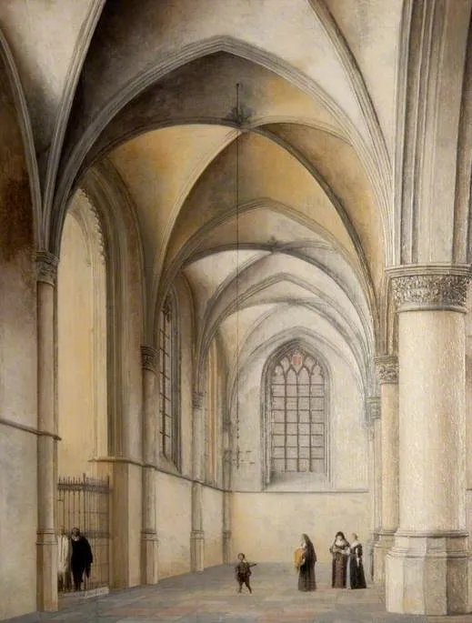 Interior of St. Bavo, by Pieter Jansz Saenredam, oil, 1633