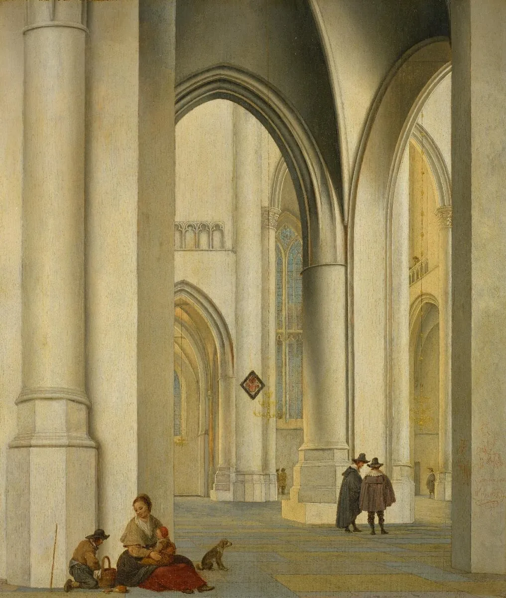 Interior of St. Bavo in Haarlem, by Pieter Jansz Saenredam, oil, 1636