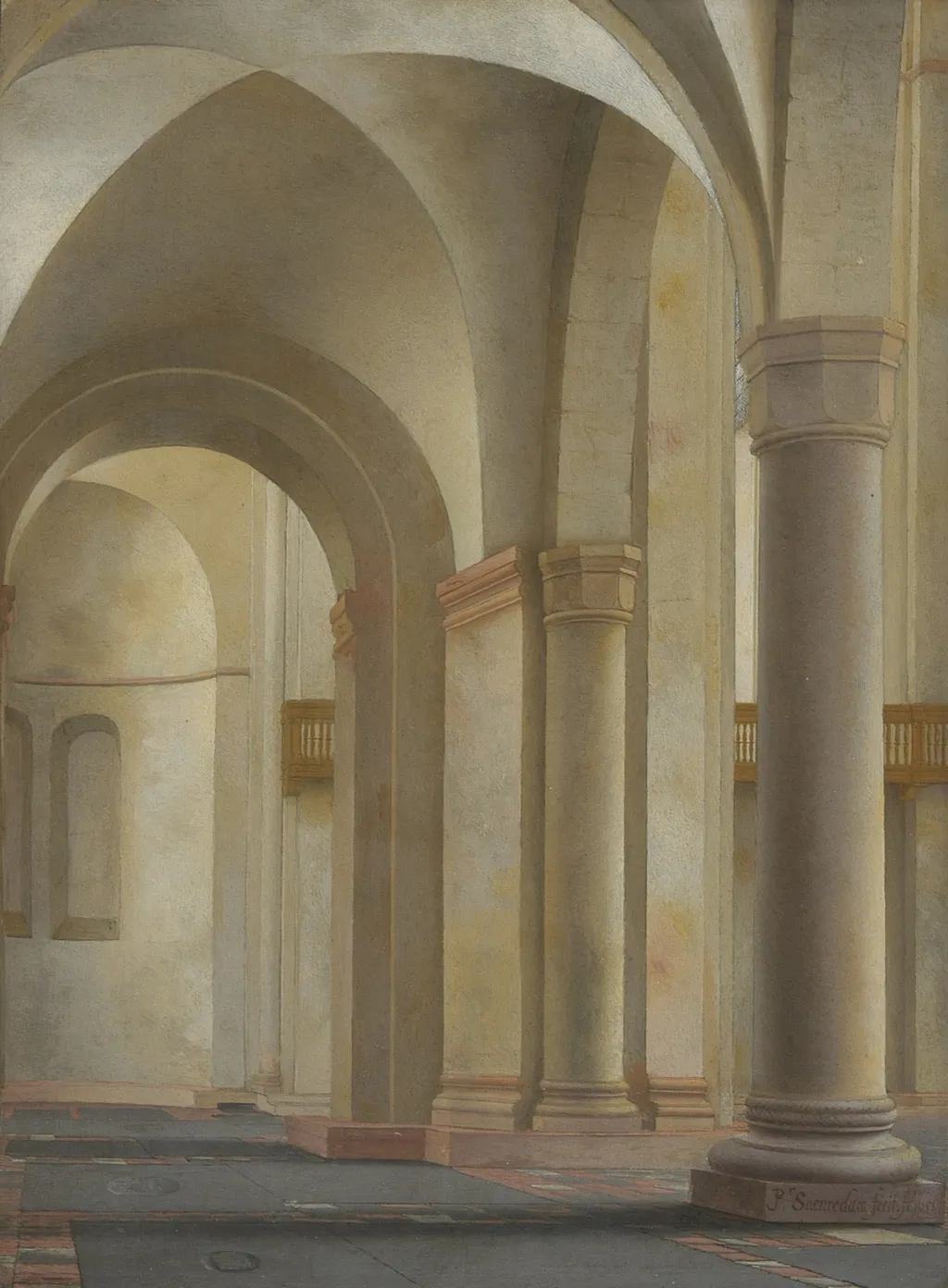 Interior of the Mariakerk, Utrecht, by Pieter Jansz Saenredam, oil, 1651