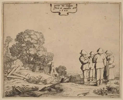Three Peasants and a Woman, by Pieter Molijn