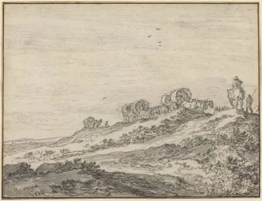 Travellers along the Crest of a Hill, by Pieter Molijn