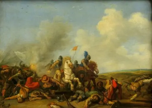 Luptă de cavalerie și infanterie, by Pieter Molyn