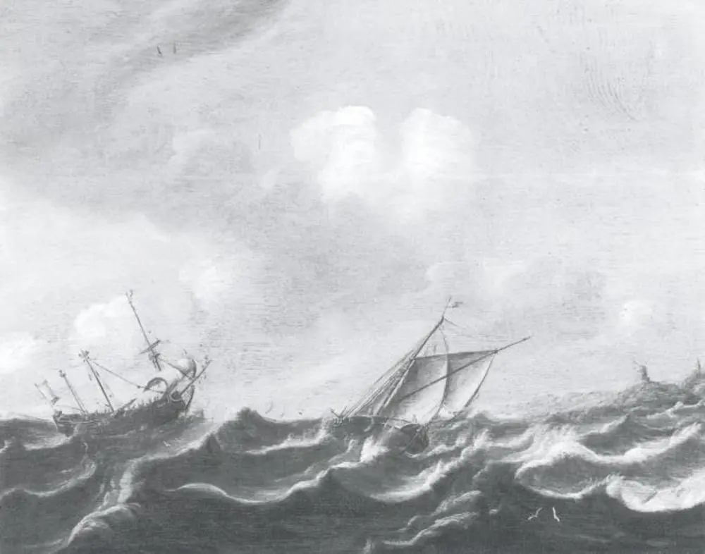 Ships in a Gale, by Pieter Mulier the Elder