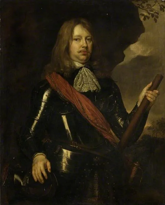 Man In armour, with yellow flowing hair, by Pieter Nason, oil, 1660
