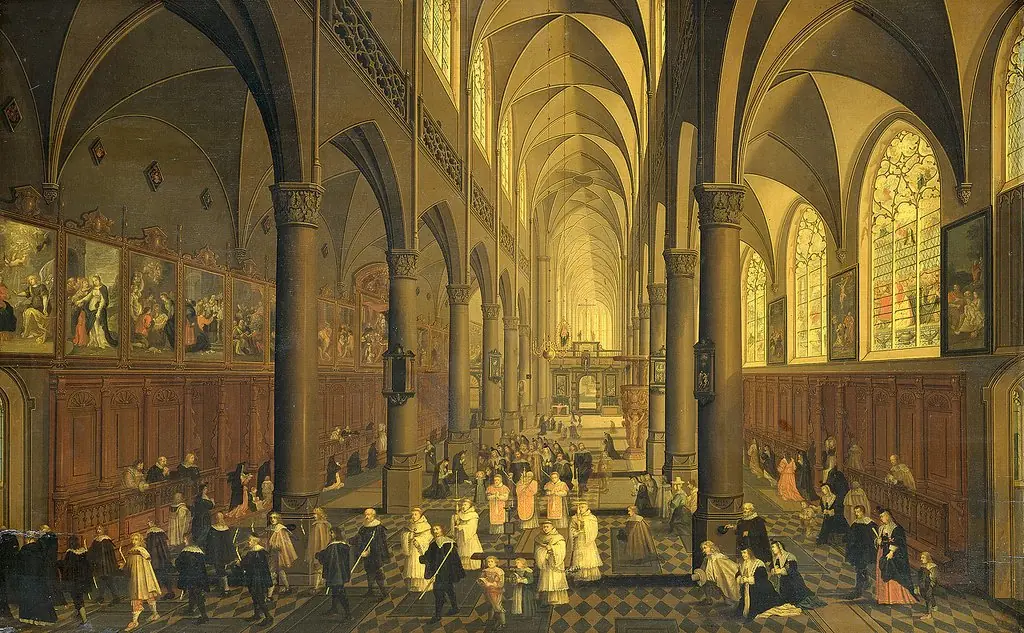 Interior of the Saint Paul's church of Antwerp, by Pieter Neefs the Elder