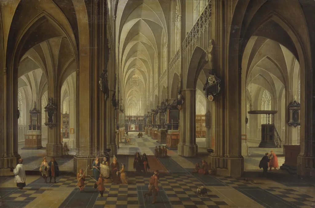 Innenansicht der Kathedrale Nôtre Dame zu Antwerpen, by Pieter Neefs the Younger, unspecified, 1657