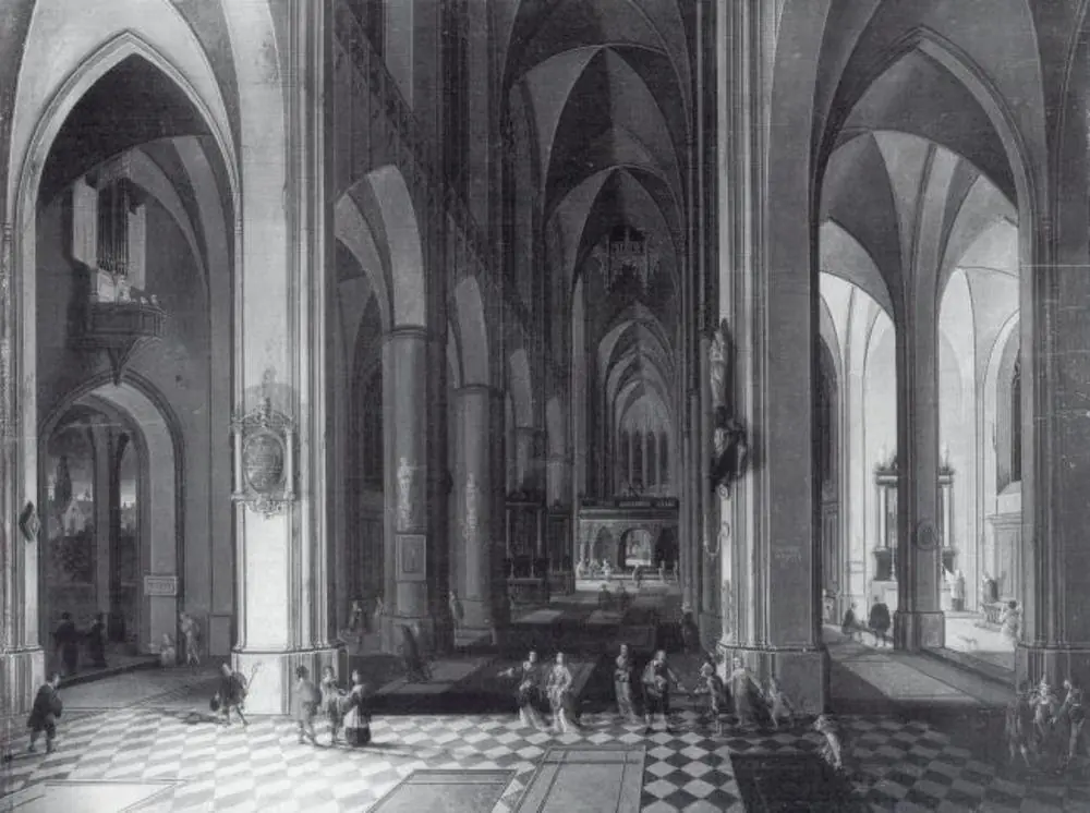 Interior of a Gothic Church by Candlelight, by Pieter Neefs the Younger