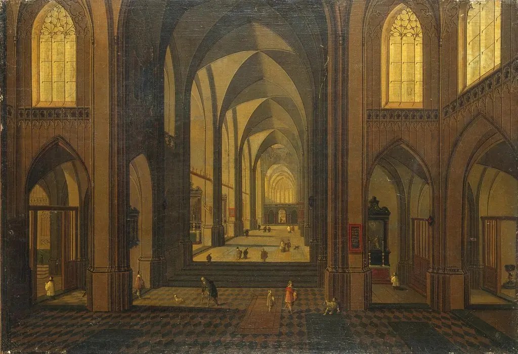 Interior of St Charles Borromeo Church in Antwerp, by Pieter Neefs the Younger