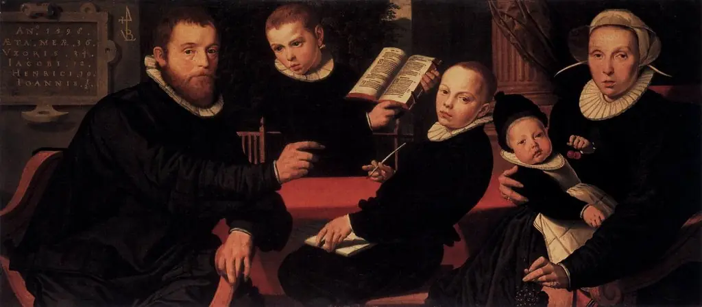 Portrait of Laurens Jacobsz. (....-1603) and his family, by Pieter Pietersz the Elder