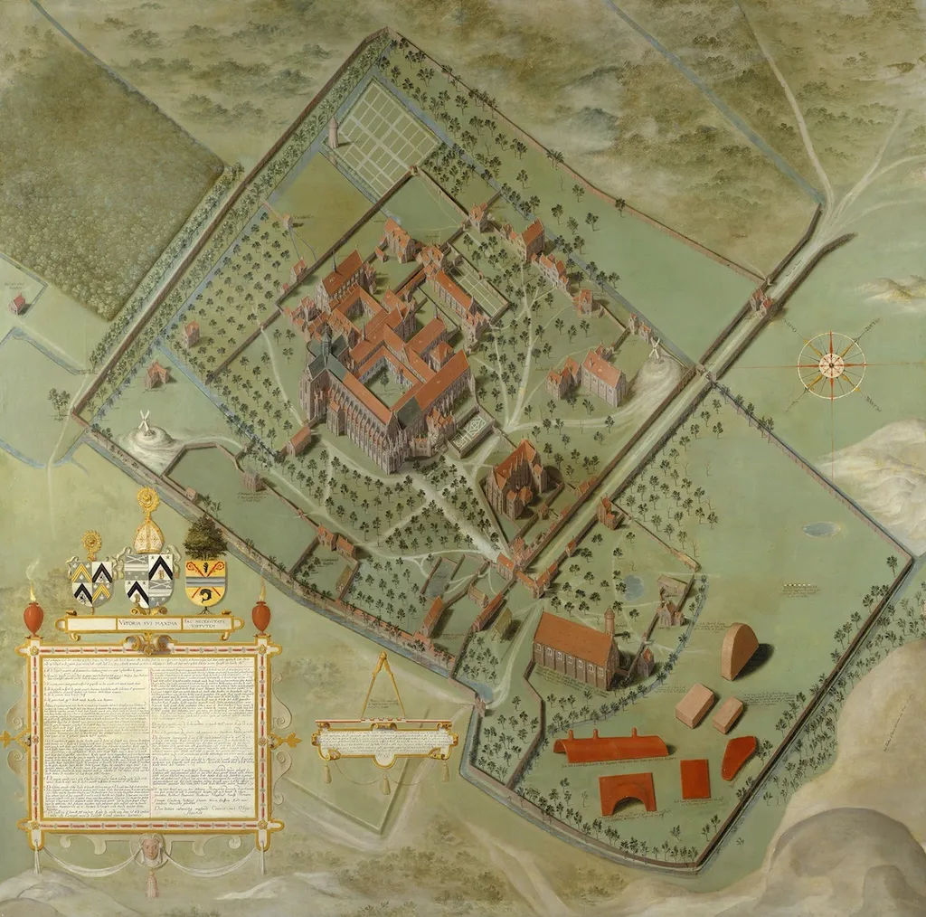 Plan of the Abbey of the Dunes at Koksijde, by Pieter Pourbus, oil